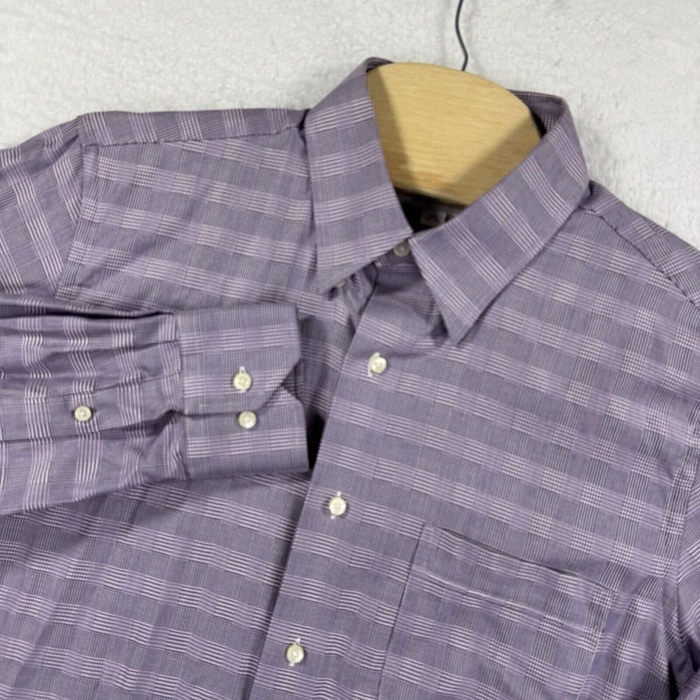 Tommy Bahama‎ Shirt Mens 15 1/2  32-33 Purple Plaid Cotton Long Sleeve Button Up